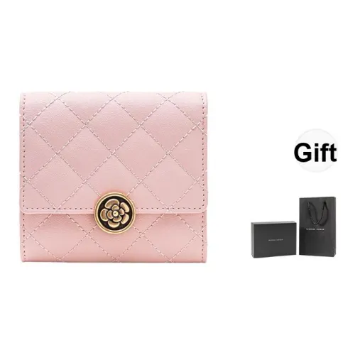 VANESSA HOGAN Lingge Series Кошелек из коровьей кожи Маленький Женский Розовый Черный