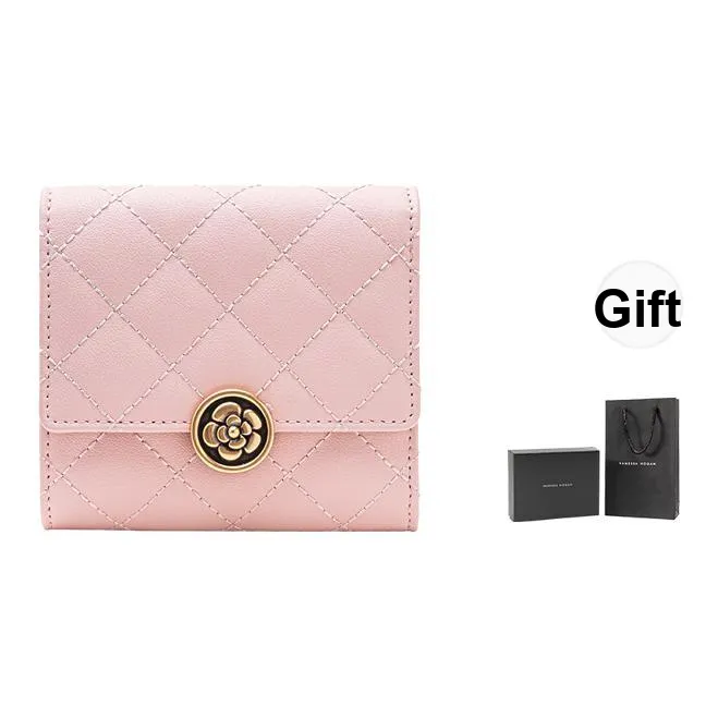 VANESSA HOGAN Lingge Series Кошелек из коровьей кожи Маленький Женский Розовый Черный