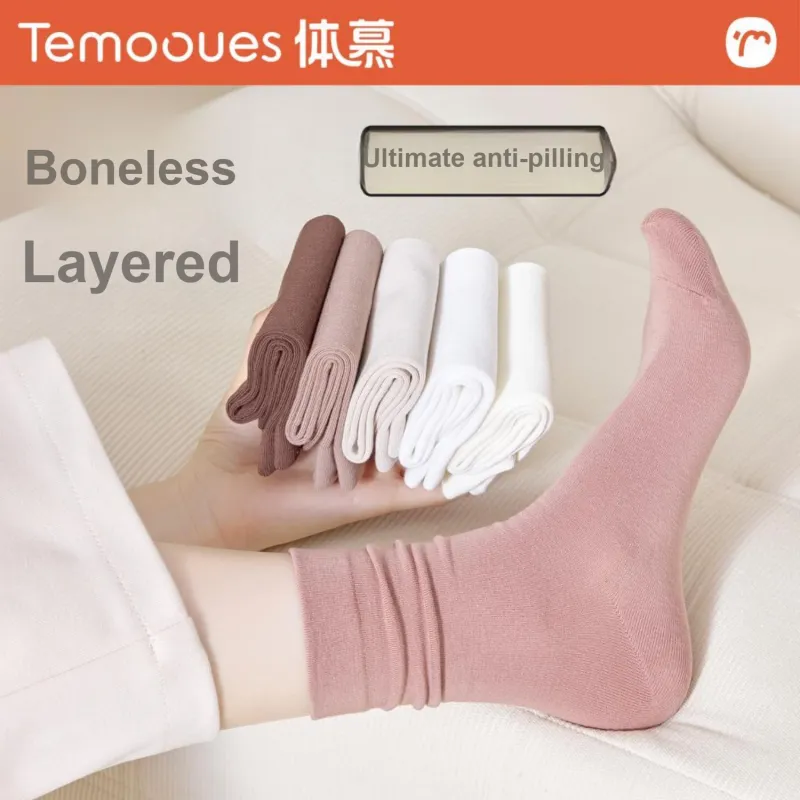 Temooues Mid Calf Socks Women's Combo Set-13