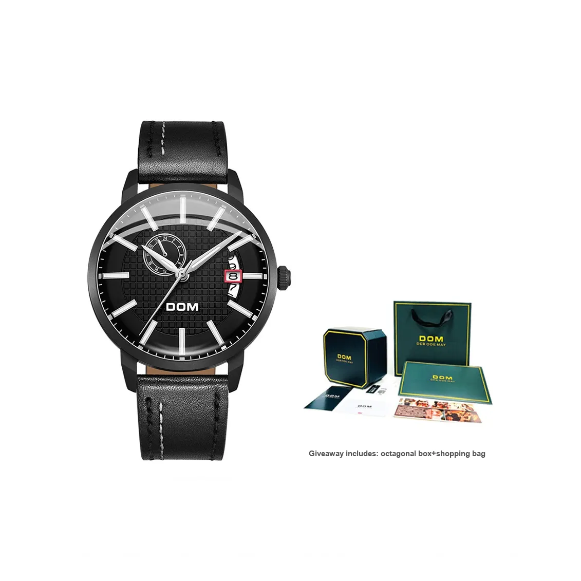 DOM Fully Automatic Collection Mechanical Movement Watch Men's Watches Black Dial 6923411121079