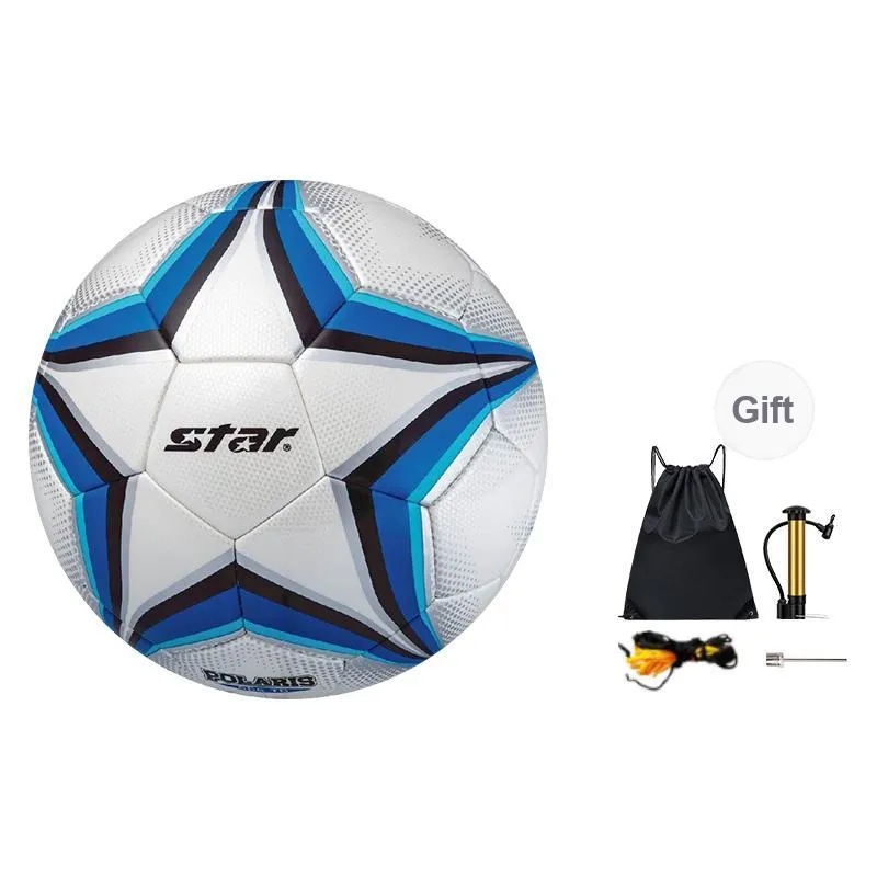Star Size 5 Ball Soccer PU Seamless Thermal bonding Unisex Blue White
