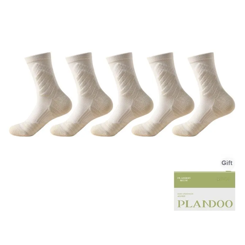 PLANDOO Mid Calf Socks Men's Shopping Bag 5 Pack-5