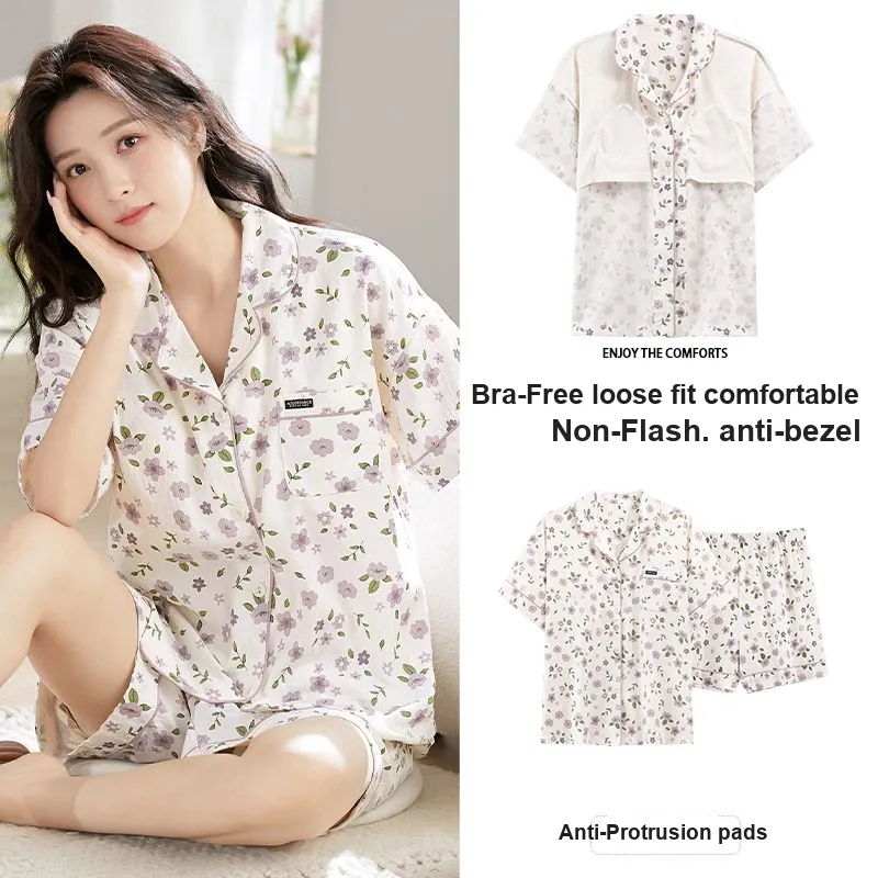 XISHE Pajama Set Women's Floral Pattern All Over Print-2