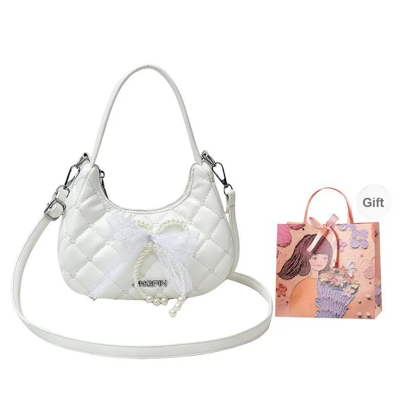 PARK DANCE PU Crossbody One Shoulder Handbag Women's Pink/Black/Ecru/Silver-5