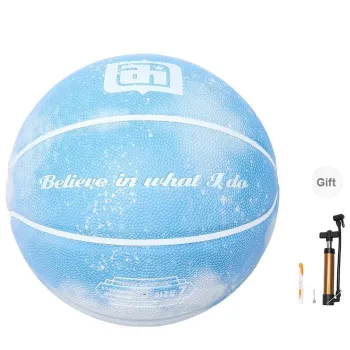 IVERSON PU Indoor Outdoor All Basketball Sky Blue Size 7 Ball Street Training Competition