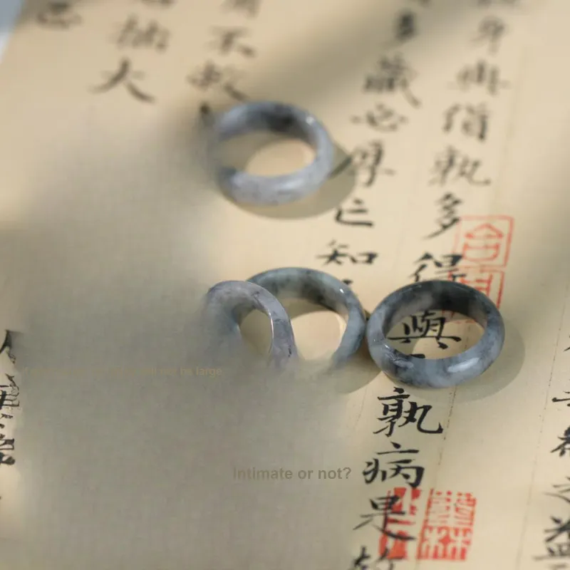 Clear Snow Glutinous Jade Jadeite Rings Unisex-2