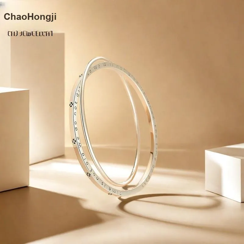 CHAOHONGJI 999 Fine Silver Bangles Women's-2