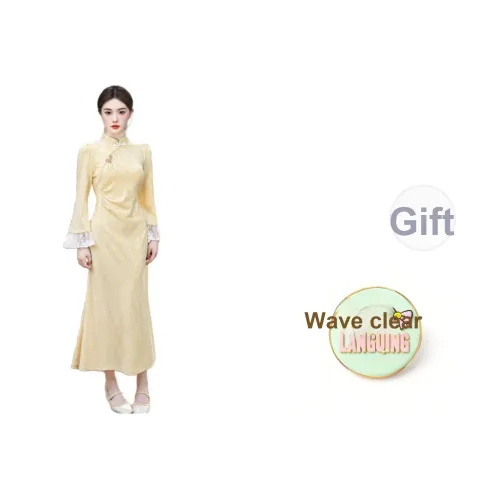 LANGQING Длинное платье с длинными рукавами женское