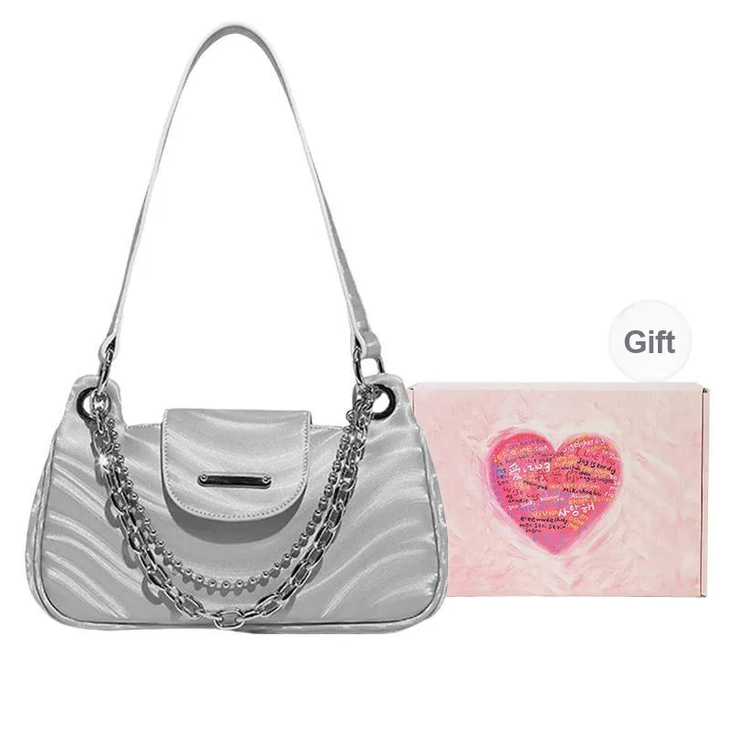 NATTY PU Handbags Shoulder Bags Women's Silver Gray/Black-10
