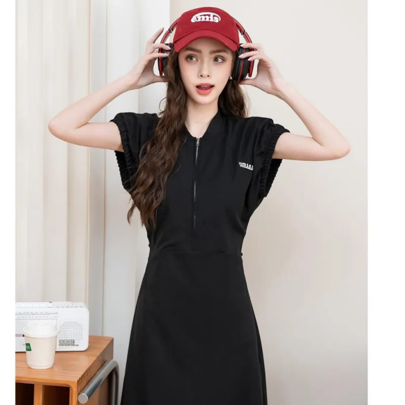 FAWENXIANGZI Short Sleeved Dress Women's-1