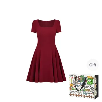 OURUOKE Short Sleeved Dress Women's