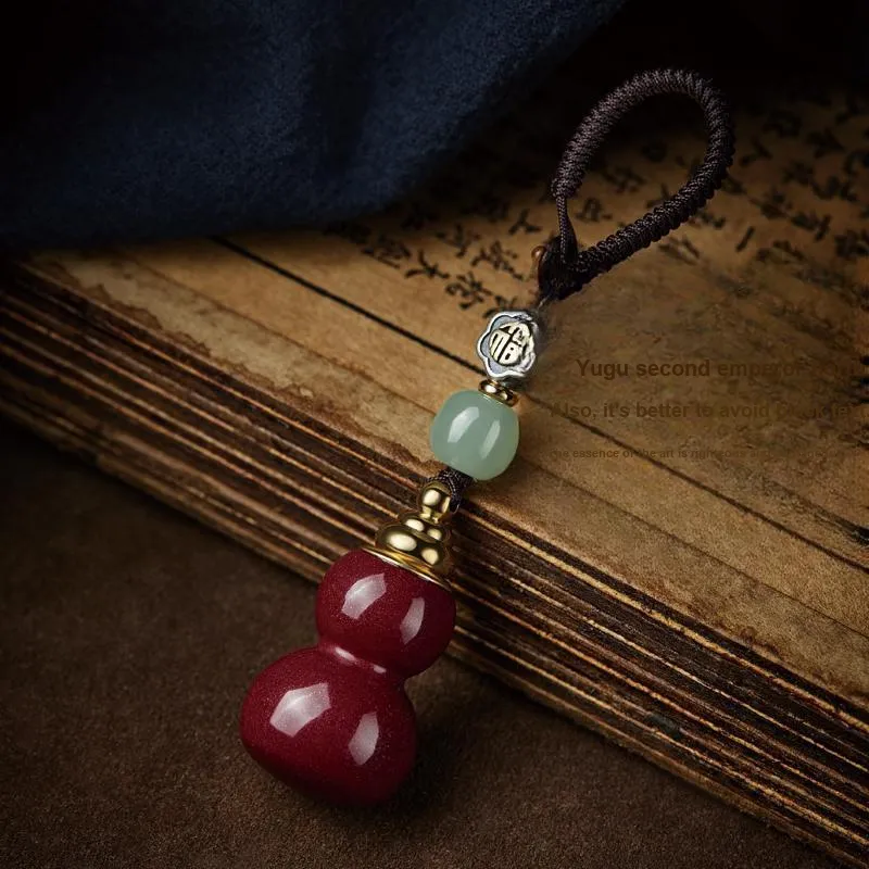 Moonstone Edge Reconstructed Cinnabar Jade Pendants Unisex-4