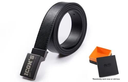 ICONS Lab Leather Belt Unisex Gunmetal