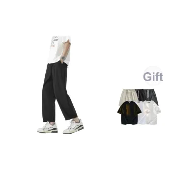 JIMI&JONS Casual Pants Unisex Black[Includes T Shirt And Shorts]