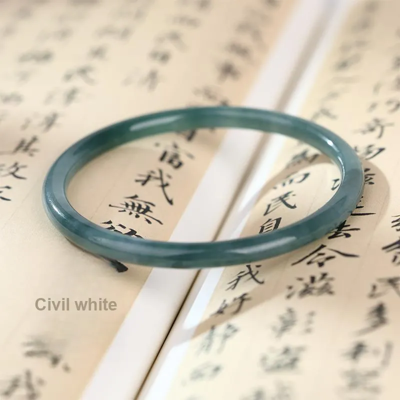 Clear Snow Glutinous Jade Jadeite Bangles Unisex-5