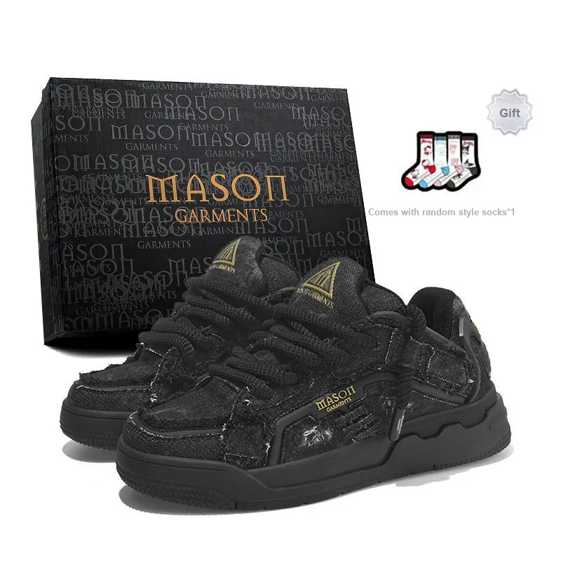 Masongarments Heavenly Ladder Skateboard Shoes Unisex Jet Black Exclusive Box-0