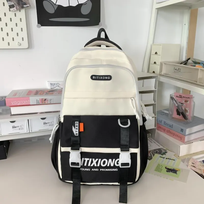 PAIBLOKS Nylon Backpack Unisex Multicolor-2