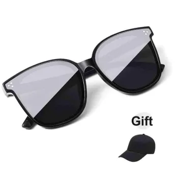 VEGOOS TR/Memory Plastic Square Sunglasses Unisex Black Frame