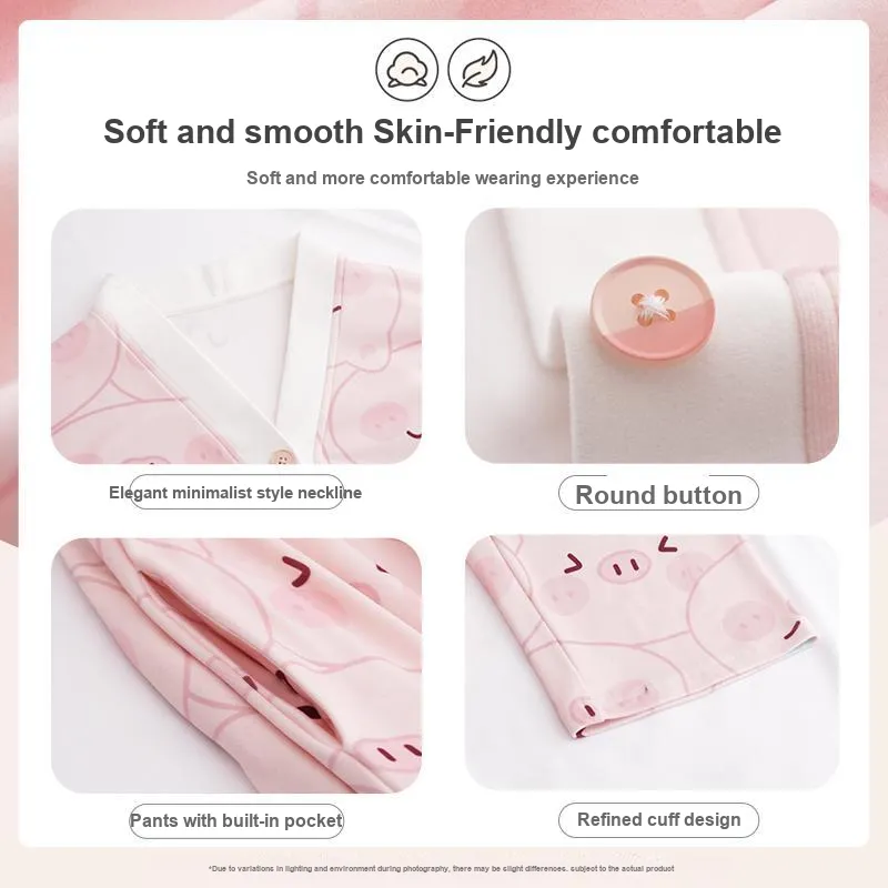 OUSHIBO Pajama Set Women's Pink-3