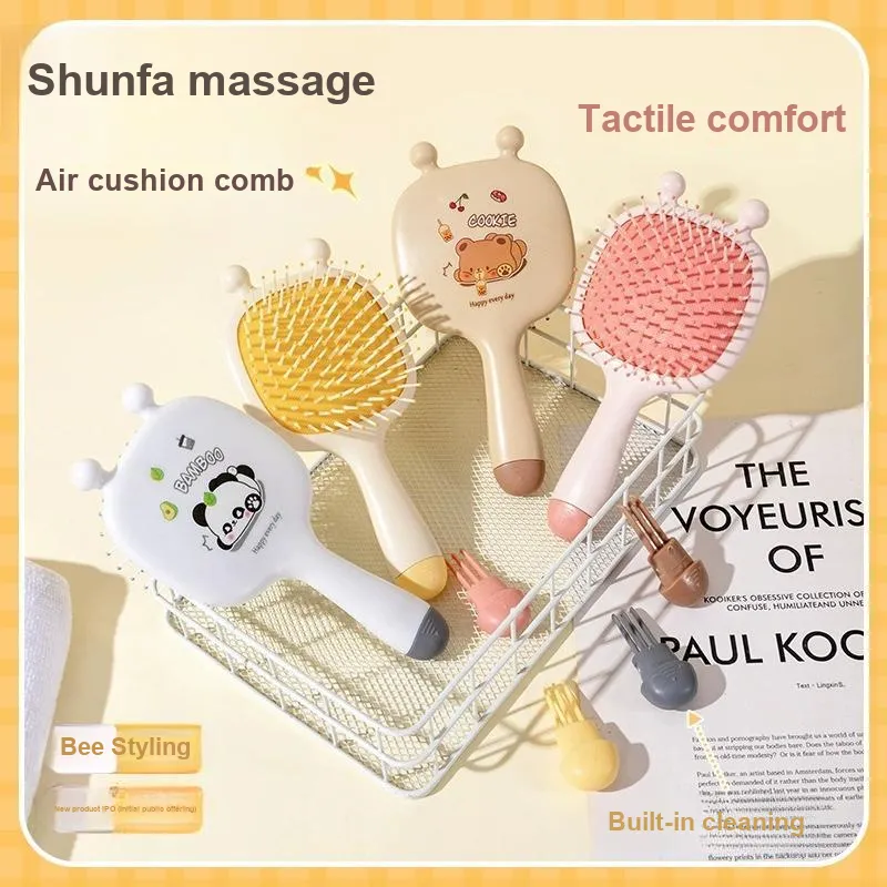 Love Of Wormwood Cute Cartoon Print Massage Comb Straightening Prosperity-2