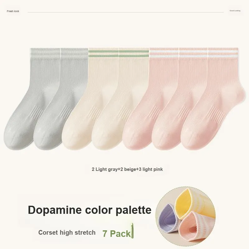 7 SEVFUN Mid Calf Socks Women's Combo Set-17
