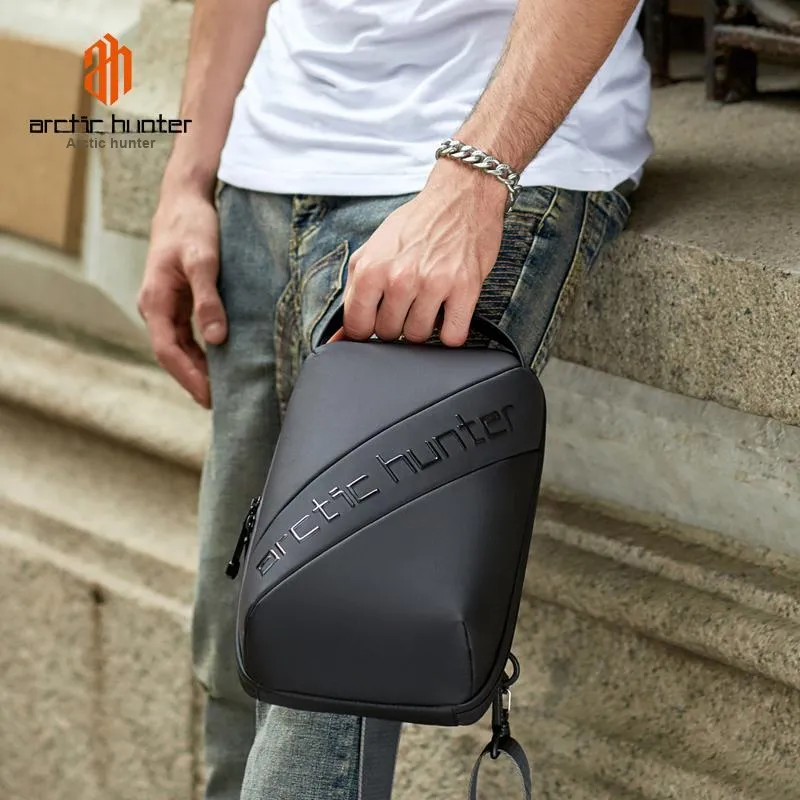 ARCTIC HUNTER Oxford Sling Bag Regular Men's Black-5