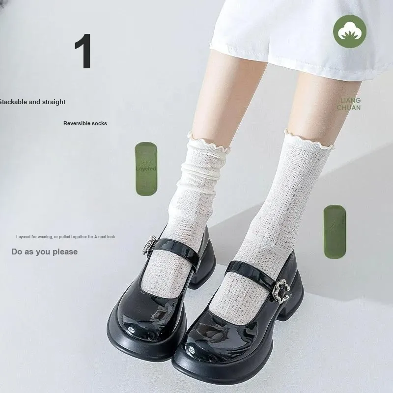MIIOW Mid Calf Socks Women's 5 Pack-3