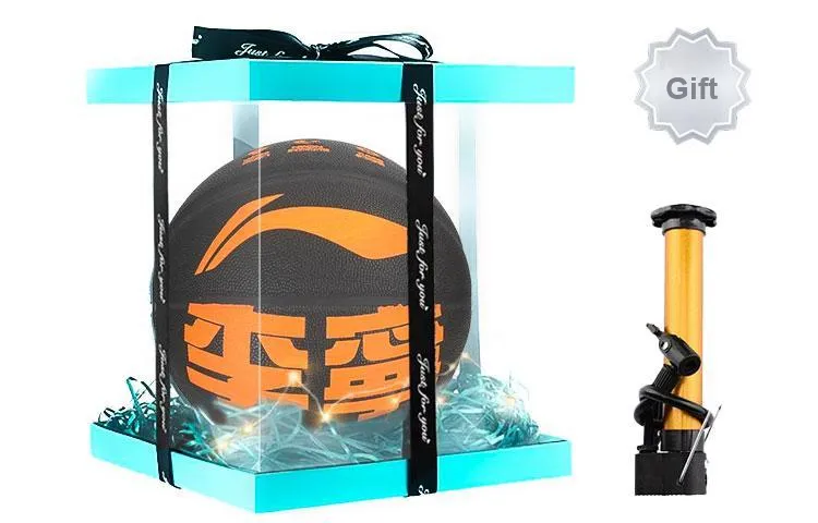 LiNing Color Street Collection Moisture Absorbing Leather Basketball Black Size 7 Street Training Unisex-11