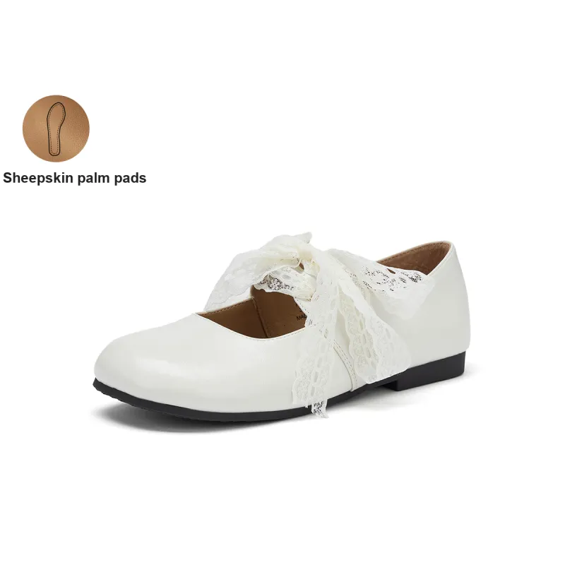 Hotwind Cream Lace Series Mary Jane Women's Casual Shoes Flat Women's-1