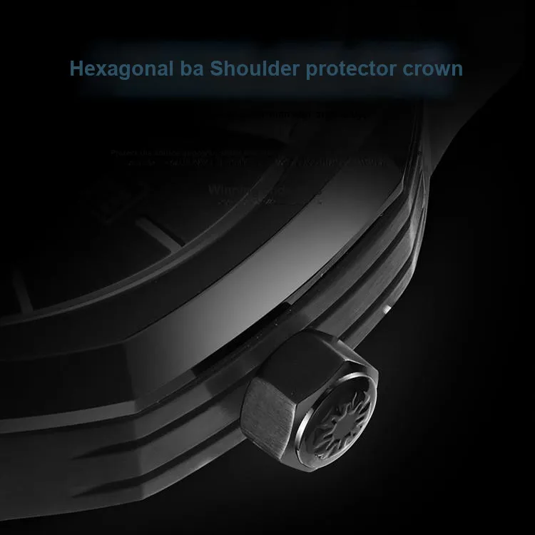 ROSDN Fearless Collection Men's Watch Mechanical Movement Stainless Steel Watchband Watch Men's Watches Black Dial-6
