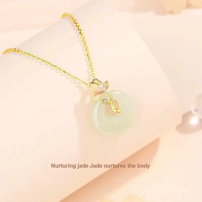 Andaozi Necklaces Green Jade Women's-2