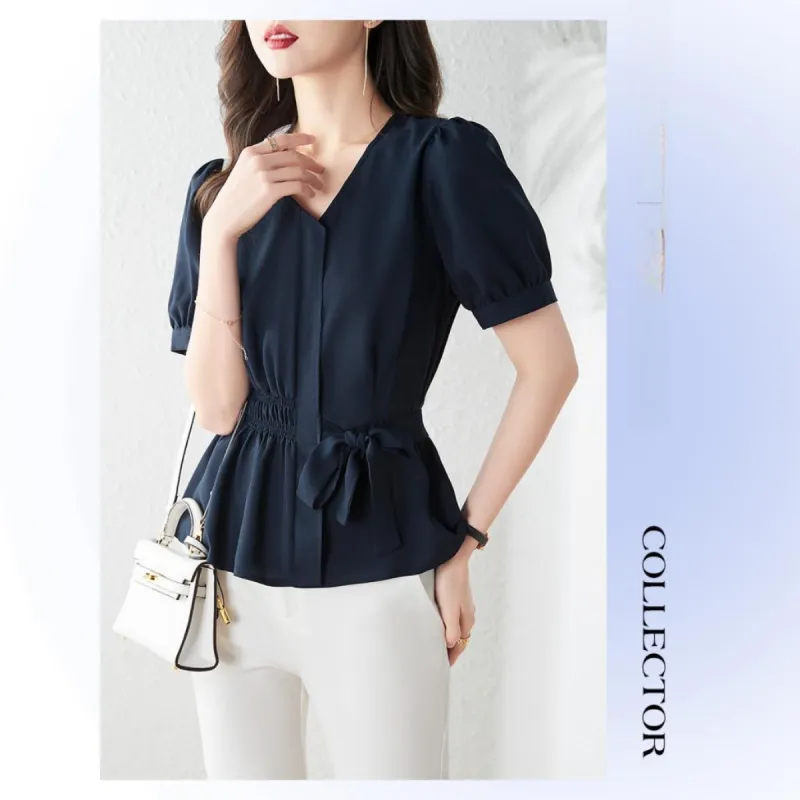 Like The Age Of Water Summer Shirt Regular Women's Navy Blue-2