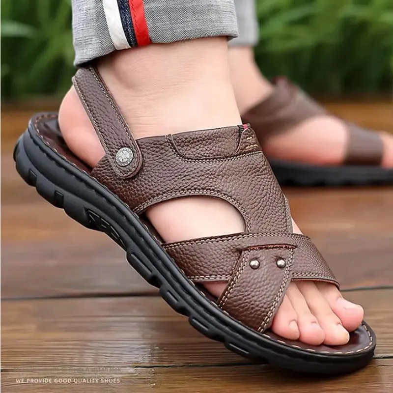 Wit Beach Sandals Men Brown-5