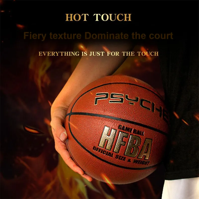 PSYCHE PU Basketball Red Brown Size 7 Training Unisex-3