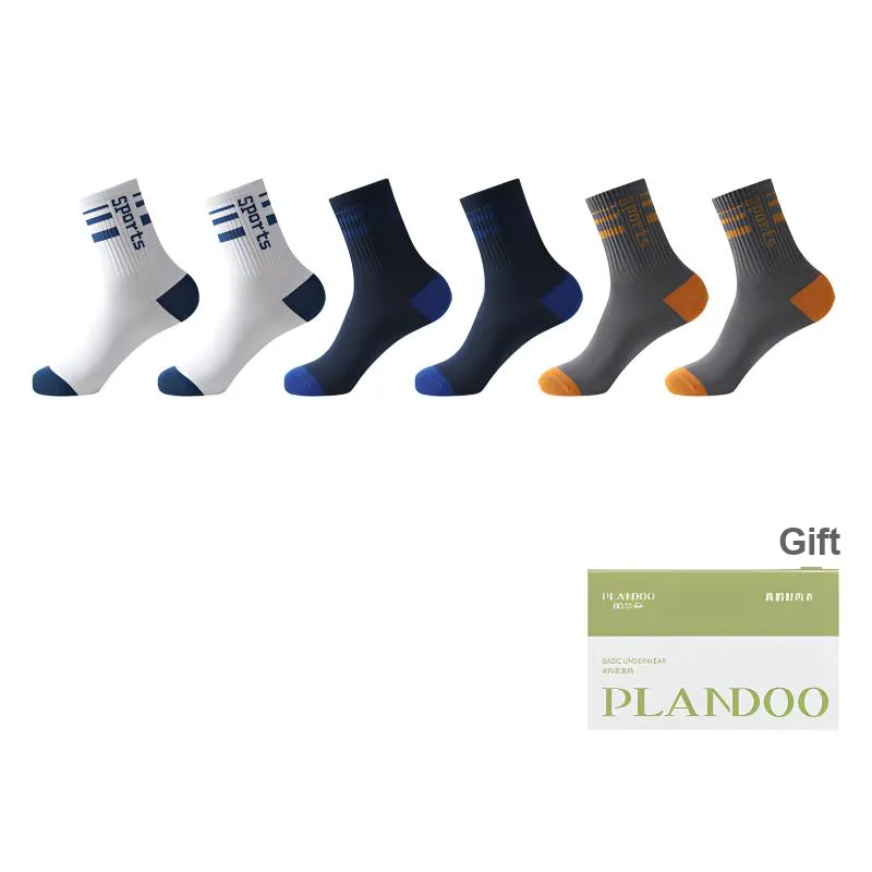 PLANDOO Mid Calf Socks Men's Shopping Bag 6 Pack-4