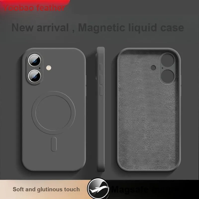 Yoobao Silicone Material MagSafe Magnetic Phone Cases Compatible With Apple 16/15 Pro/iPhone 14 Pro Max/13/12-0