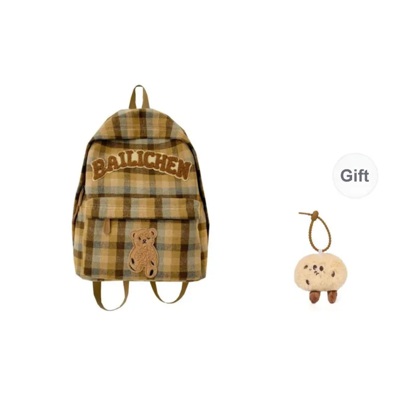 KAMLUI Woolen Backpacks Backpack Unisex Blue Orange/Beige Coffee Plaid/Red Blue Plaid/Coffee Blue Plaid/Khaki Plaid-20