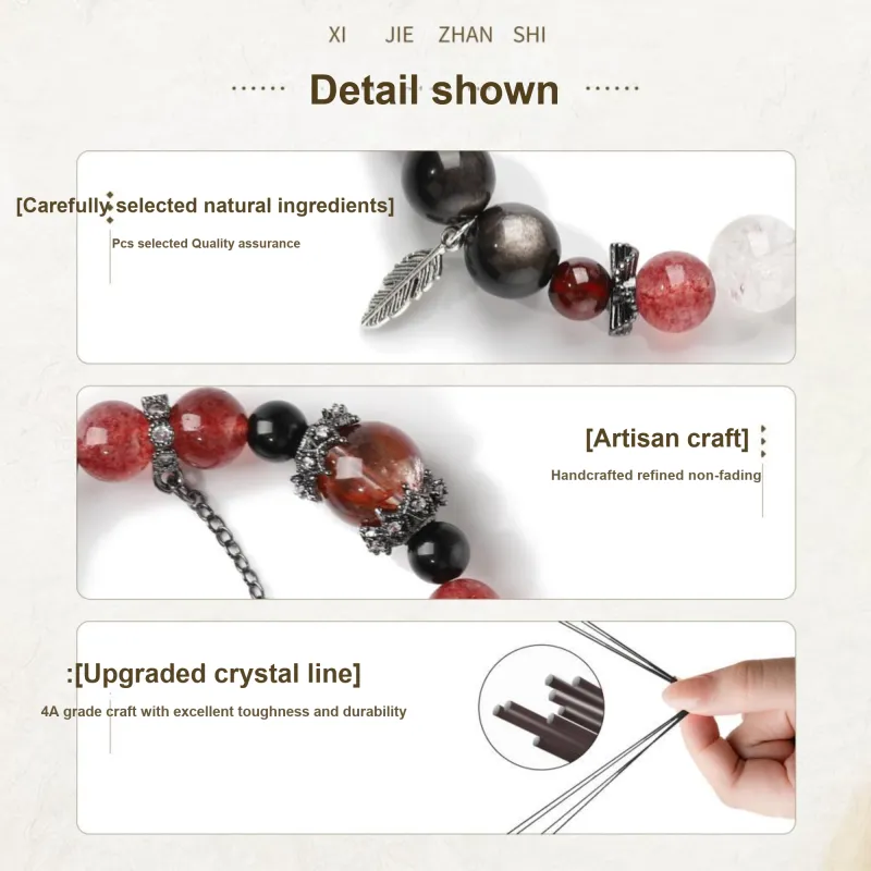 YUANYUANRUYI Obsidian Bracelets Unisex-2