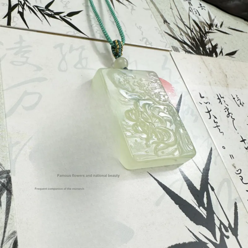 Tang Zhi Natural Serpentine Jade Necklaces Women's-2