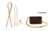 [Sub-Bag to Crossbody Clothing Sets]Cow Leather Shoulder Strap 90-120cm+Decorative Chain+Modified Buckle