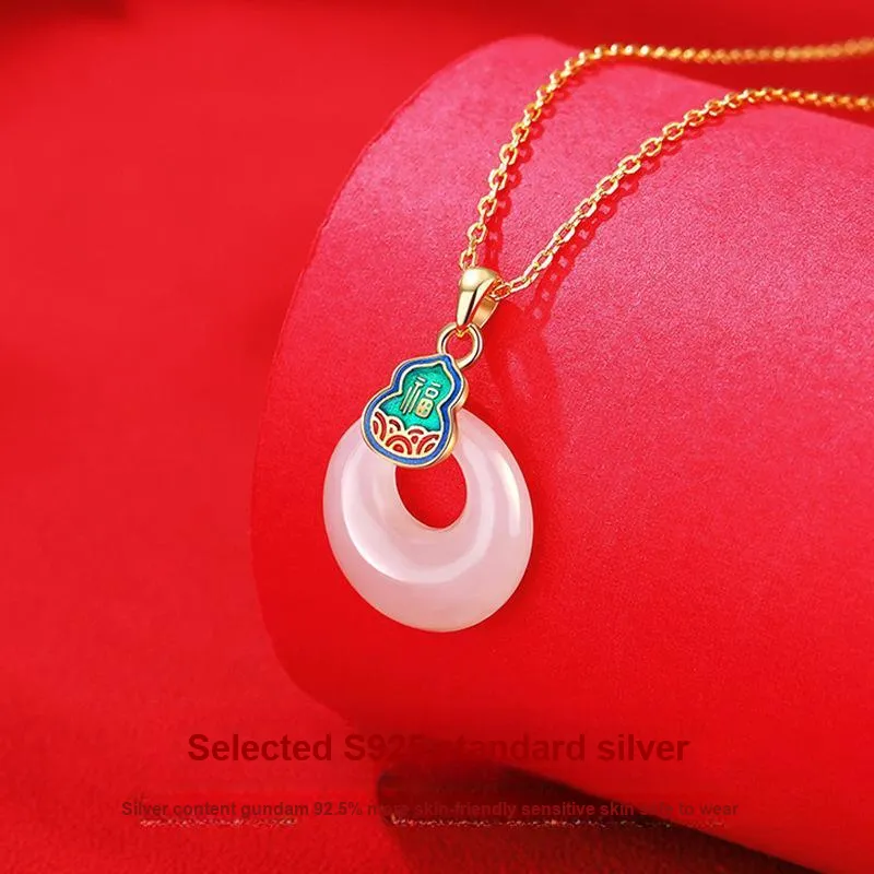Royal Heaven's Choice Hetian Jade Necklaces Pale Greenish White Jade Unisex-3