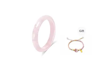 Muyan Colored Glaze Cherry Blossom Pink Jade Bangle Women's