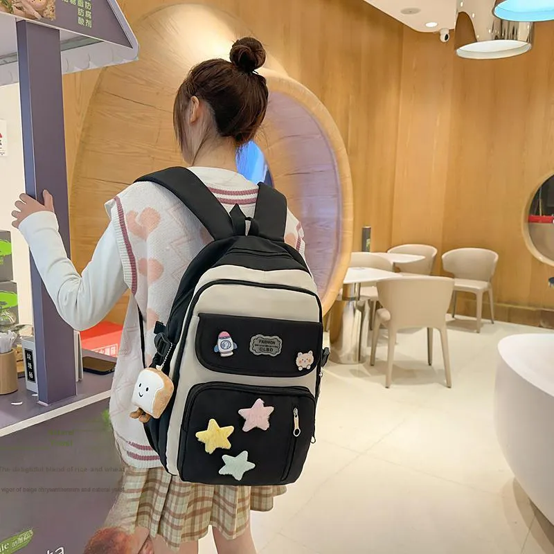 LUVISTRUE Nylon Backpack Regular Women's Khaki/Black/Pink/Purple-8