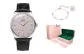 Silver Case Pink Dial Silver Needle Black Belt