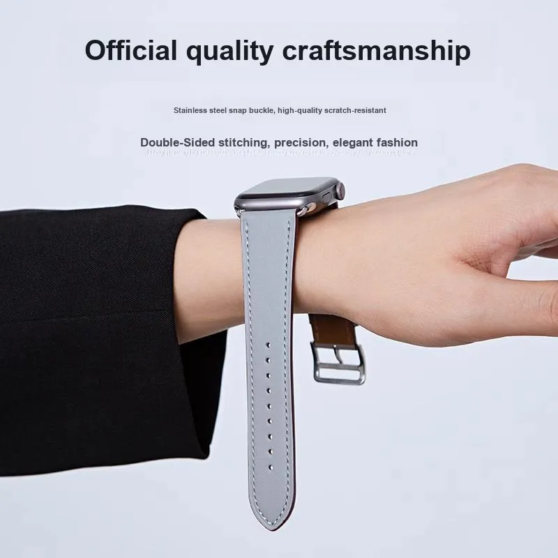 IWabcertoo Watch Band Apple Compatibility Genuine Leather Material-8