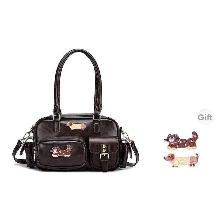 FAIRWHALE PU Shoulder Bag, Crossbody Bag, Handbag Regular Women's Coffee