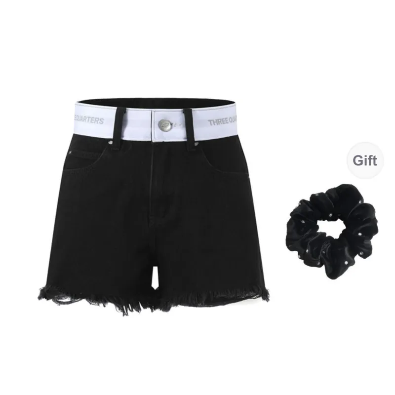 Three Quarters Casual Shorts Women's Black-0