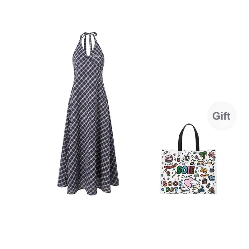 SOIE Slip Dress Set Women's Blue-6