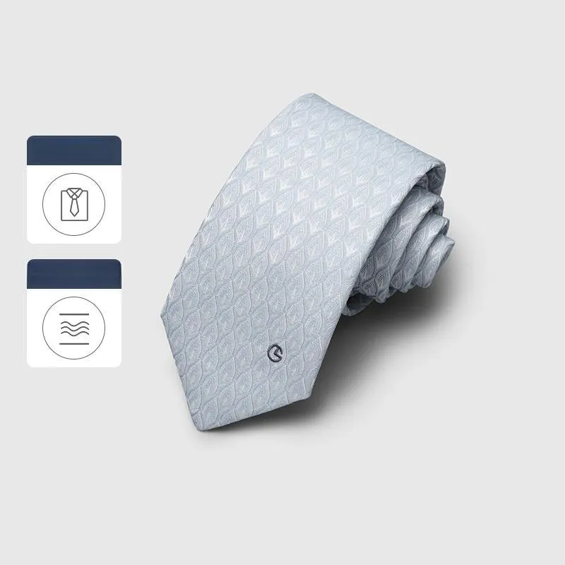 GOLDLION Polyester Ties Men's Light Gray-2