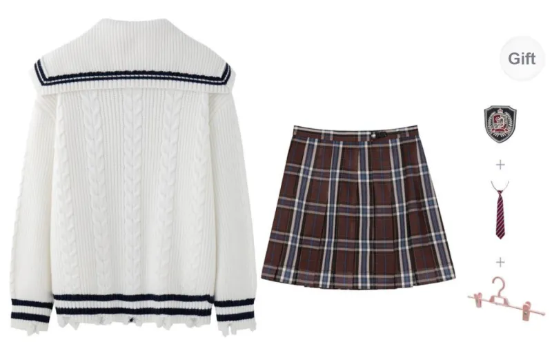 Tokyo Season Uniform Spring And Fall Women's White+Red-1